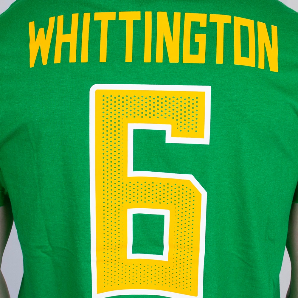 Student Athlete, Nike, Green, Crew Neck, Cotton, Men, Unisex, Football, NIL, #6, Noah Whittington, T-Shirt, 983433